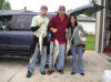 Ashley Villier, Josh and Air Gustafson with some of the day's catch of Lakers.