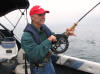 Randy Cappenter catching a fish on the Johnson rod.